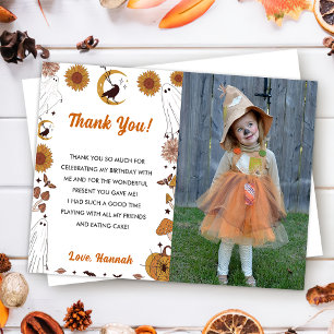 Spooky Halloween Vintage Photo Thank You Card