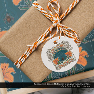 Spooky Halloween Vintage Style Art Favour Tags