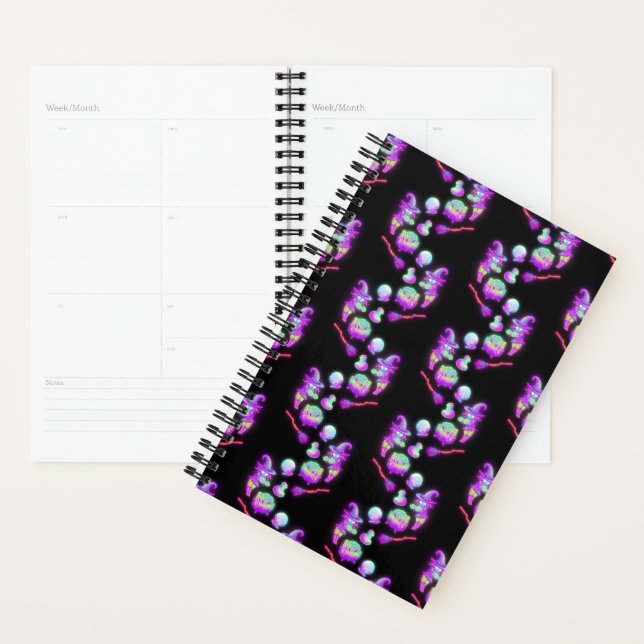 Spooky Halloween Witch Bright Colourful Pattern Planner (Display)