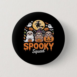 Spooky Halloween Witch Funny Horror Sloths Essenti 2 Inch Round Button