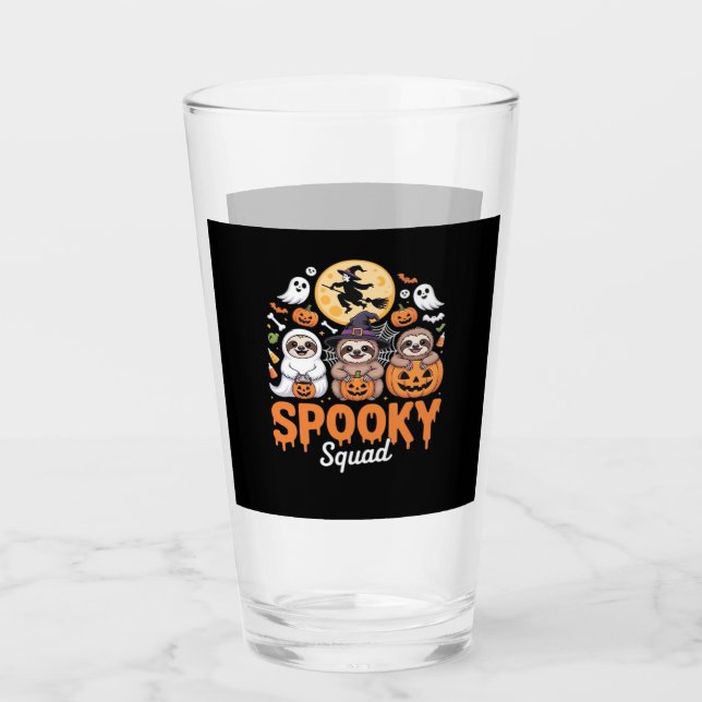 Spooky Halloween Witch Funny Horror Sloths Essenti Glass (Front)