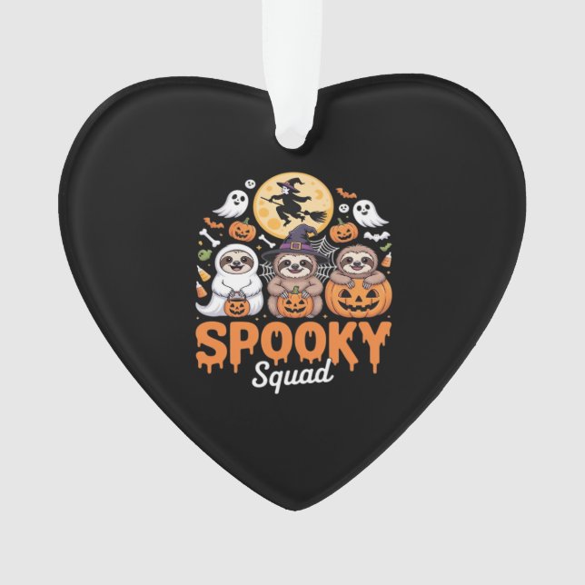 Spooky Halloween Witch Funny Horror Sloths Essenti Ornament (Front)