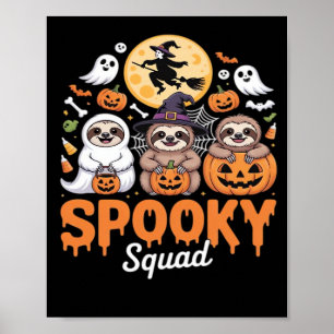 Spooky Halloween Witch Funny Horror Sloths Essenti Poster