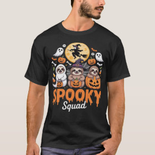 Spooky Halloween Witch Funny Horror Sloths Essenti T-Shirt