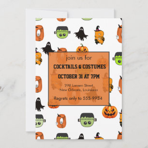 Spooky Halloween Witch, Haunted House, Moon Invitation