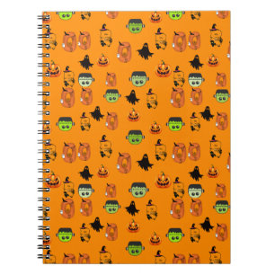 Spooky Halloween Witch, Haunted House, Moon Notebook