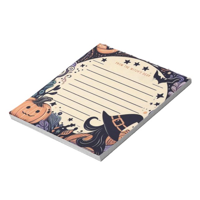 Spooky Halloween Witch Notepad (Rotated)