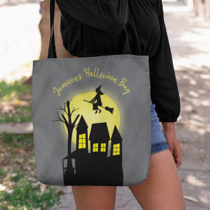 Spooky Halloween Witch Personalized  Tote Bag