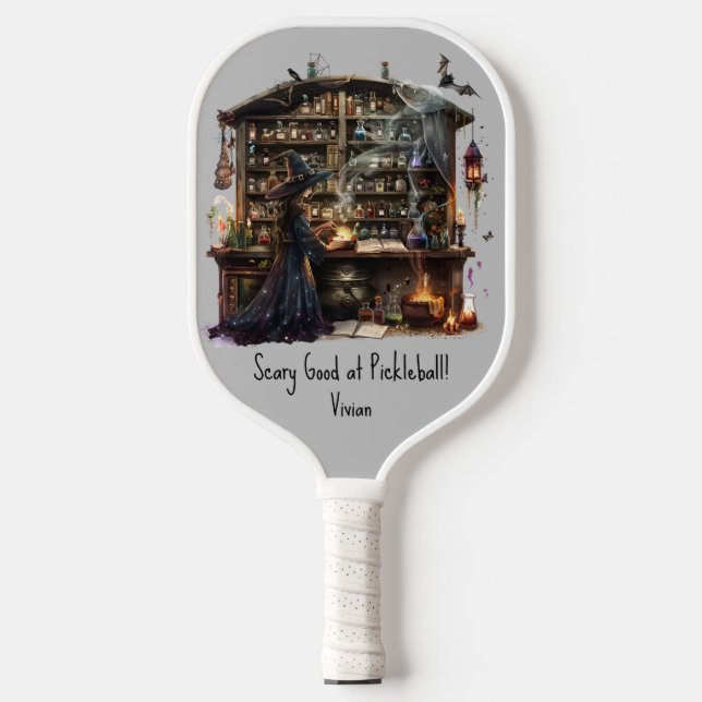 Spooky Halloween Witch Potions Apothecary  Pickleball Paddle (Front)