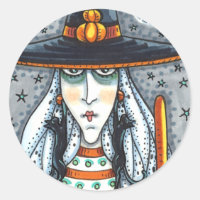 SPOOKY HALLOWEEN WITCH, WEARING BLACK CAT JEWELERY