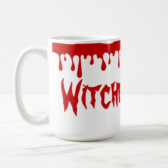 Spooky Halloween Witches Brew Dripping Red Blood  Coffee Mug (Left)