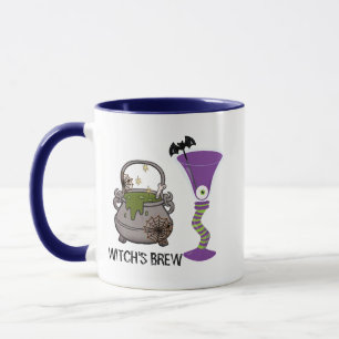 Spooky Halloween Witch's Brew Mug - Purple & Green