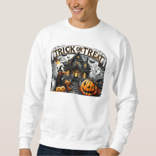 Spooky Halloween with ghosts and pumpkins Sweatshirt