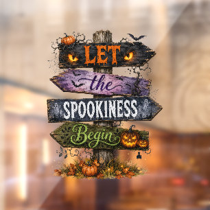 Spooky Halloween Wooden Directional Sign