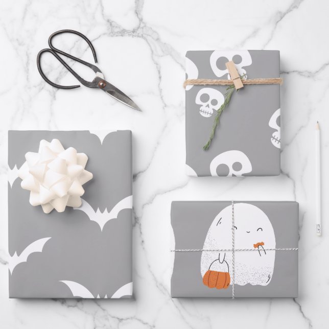 Spooky Halloween  Wrapping Paper Sheets (Front)