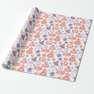 Spooky Hand-Drawn Halloween Graphic Pattern  Wrapping Paper