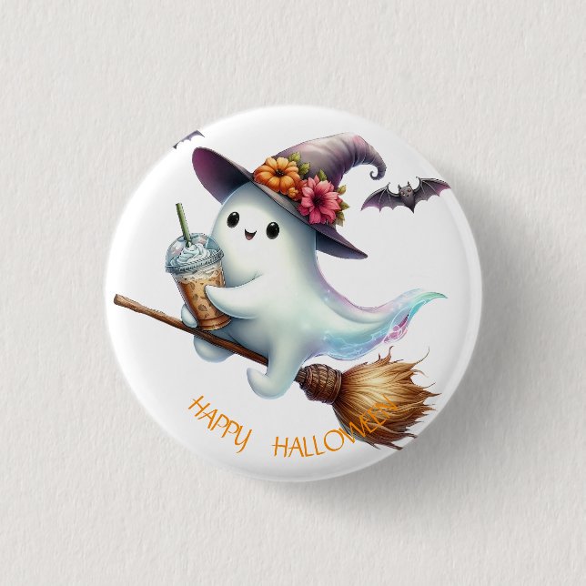 Spooky Happy Halloween 1 Inch Round Button (Front)