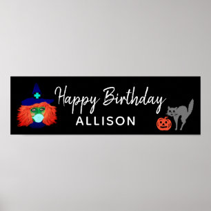 Spooky Happy Halloween Birthday Party Personalized Poster
