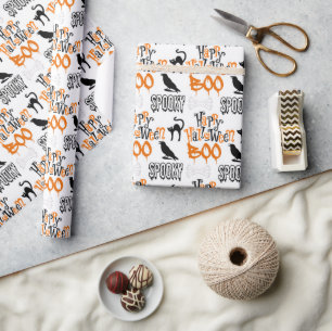 Spooky Happy Halloween Boo Gift Wrapping Paper