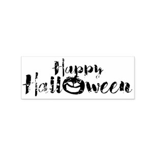Spooky Happy Halloween Custom Rubber Stamp