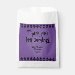 Spooky Happy Halloween Lettering   Purple/Black Favour Bag
