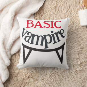 Spooky Happy Halloween party Basic vampire teeth Throw Pillow