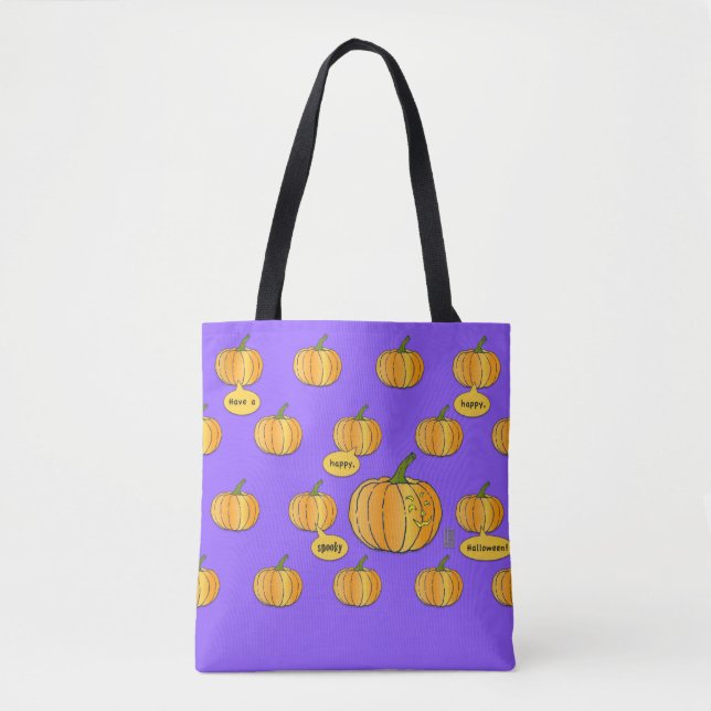 Spooky Happy Halloween Pumpkin Patch Tote Bag (Front)