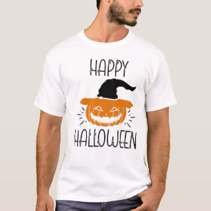 Spooky Happy Halloween Skulls And Pumpkin T-Shirt