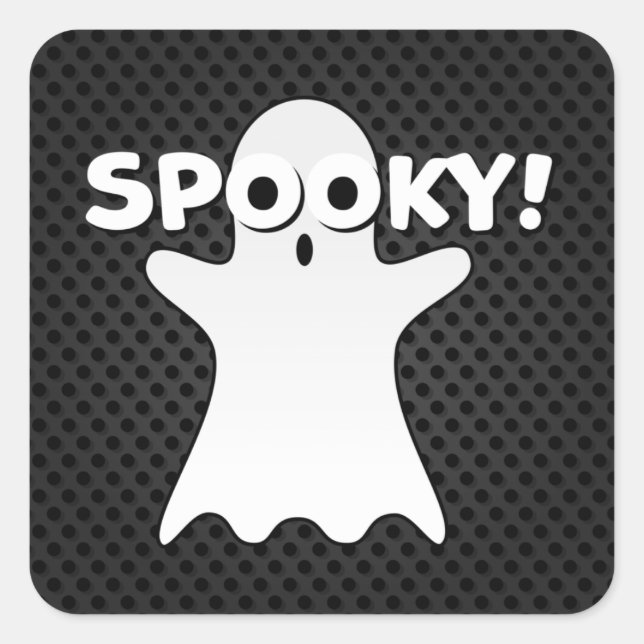 Spooky! Happy Halloween. Square Sticker (Front)