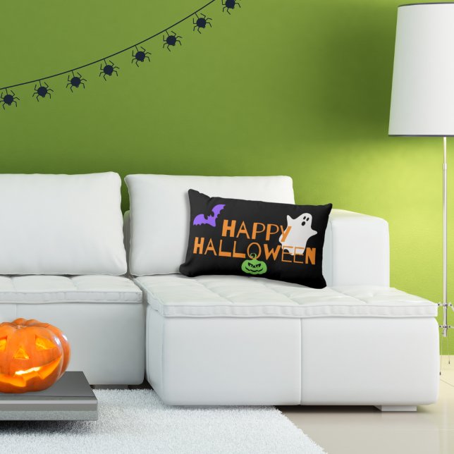Spooky Happy Halloween Throw Pillow (Creator Uploaded)
