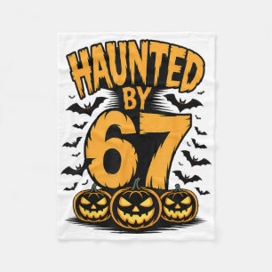 Spooky Haunted Haunted 67 Meme Six Seven 6-7 Funny Fleece Blanket