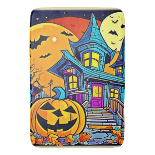 Spooky Haunted House Artwork Bath Mat