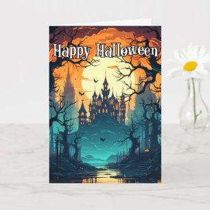 Spooky Haunted House   Full Moon Card