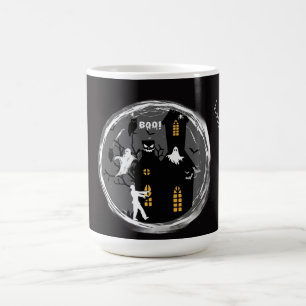 Spooky Haunted House Ghosts & Bats HalloweenHorror Coffee Mug