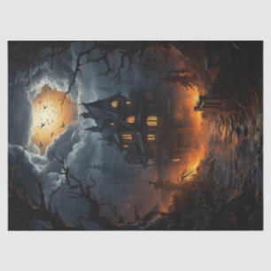 Spooky Haunted House Halloween Decoupage Tissue Paper