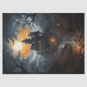 Spooky Haunted House Halloween Decoupage Tissue Paper