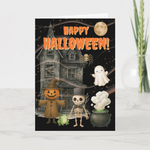 Spooky Haunted House Halloween Holiday Card