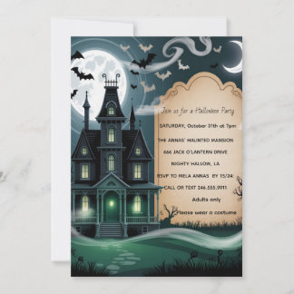 Spooky Haunted House Halloween Party  Invitation