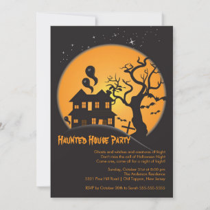 Spooky Haunted House Halloween Party Invitations
