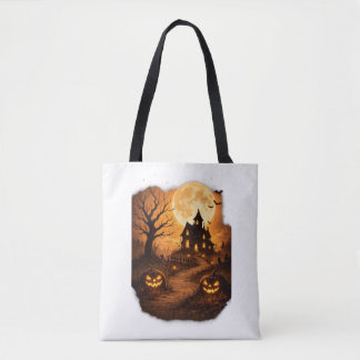 Spooky Haunted House Halloween Tote Bag
