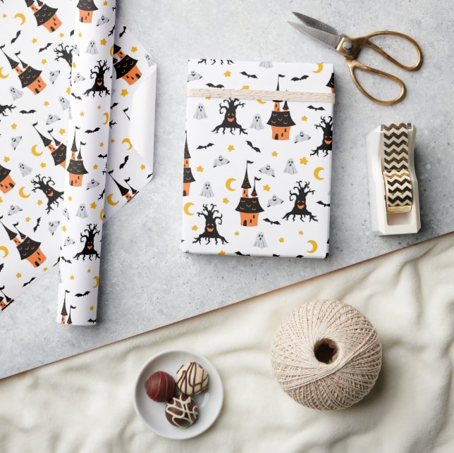 Spooky Haunted House Halloween Wrapping Paper (Crafts)