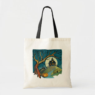 Spooky Haunted House Tote Bag