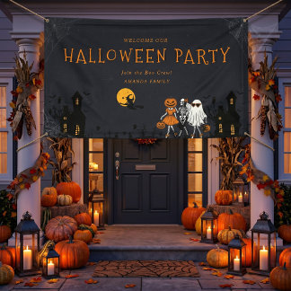 Spooky Haunted House Trunk or Treat Halloween Banner