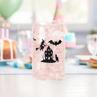 Spooky Haunted House & Witch Silhouette |