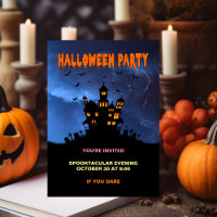Spooky Haunted House with Bats Storm Invitation