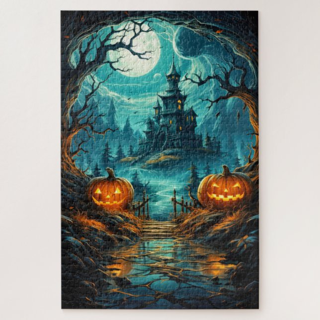 Spooky Haunted Mansion | Happy Halloween Jigsaw Puzzle (Vertical)
