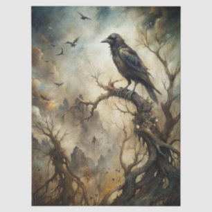 Spooky Haunting Fantasy Gothic Raven  Tissue Paper