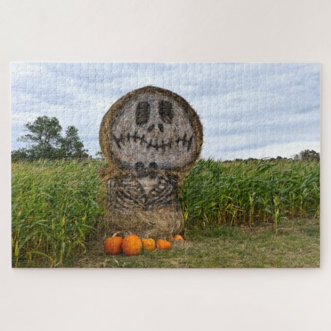 Spooky Hay Bale Jigsaw Puzzle (Horizontal)