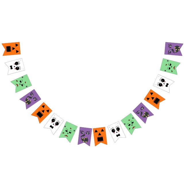 Spooky Heads Halloween Set Bunting Flags (All)