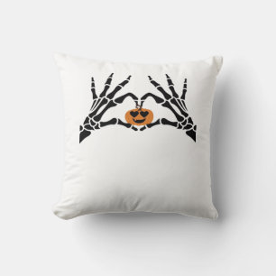 Spooky Heart Hands Dark Gothic Tone Throw Pillow